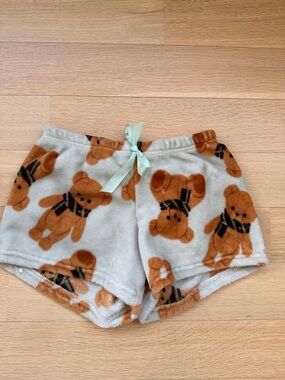 🧸Roll Outta Bed Women's Novelty Print Teddy Bear Sleep Shorts Plush Size S